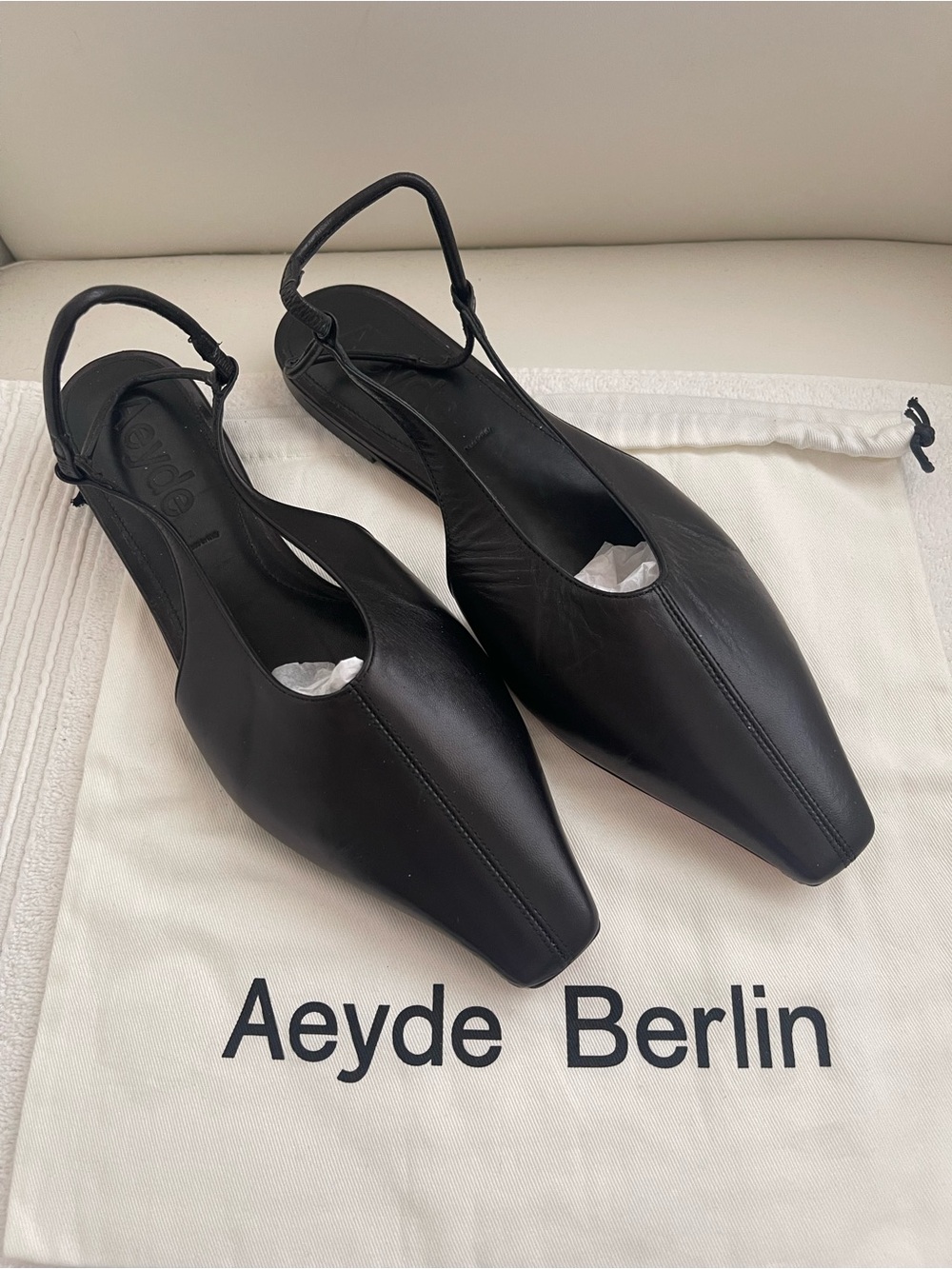 AEYDE Polly Leather Slingback Flats NEW